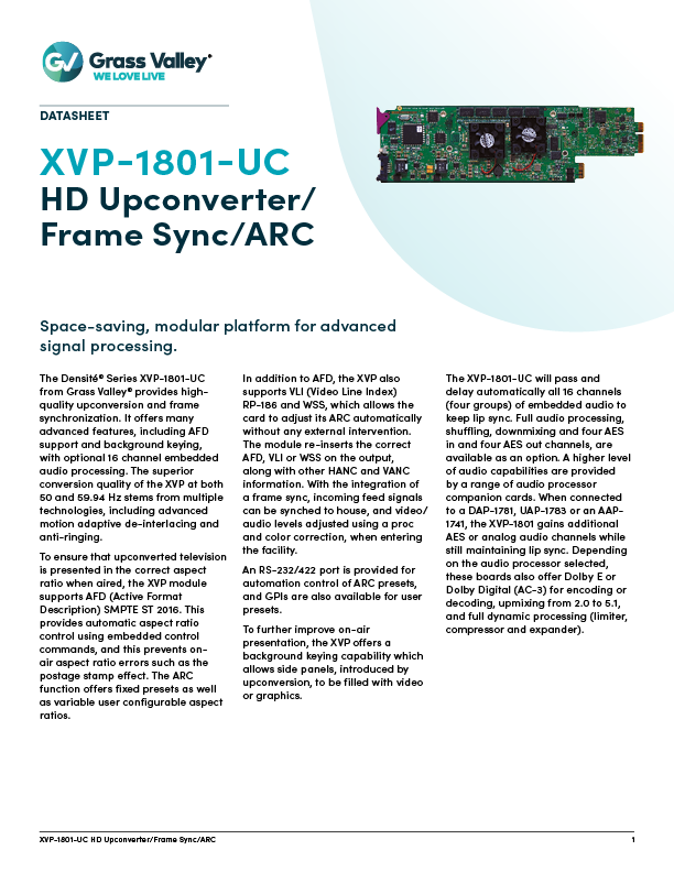 XVP-1801-UC datasheet