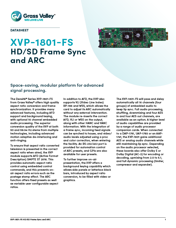 XVP-1801-FS datasheet